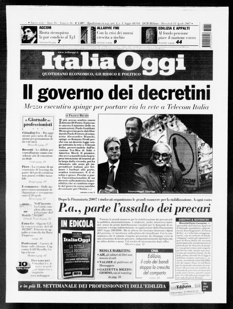 Italia oggi : quotidiano di economia finanza e politica